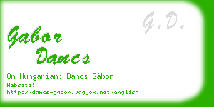 gabor dancs business card